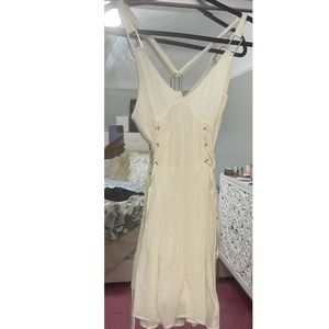 White dress with lace sides